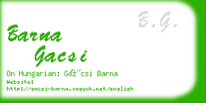 barna gacsi business card